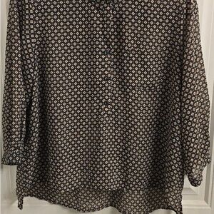 American Eagle Women’s Medium Sheer Printed Button-Down – 2013 Vintage Style